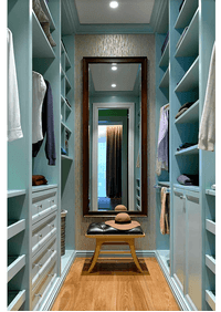 Параллельная гардеробная комната с большим зеркалом Усолье-Сибирское