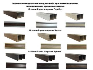 Направляющие двухполосные для шкафа купе ламинированные, шпонированные, крашенные эмалью Усолье-Сибирское